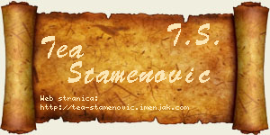 Tea Stamenović vizit kartica